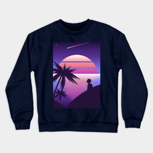 Synthwave Space Sunset Crewneck Sweatshirt